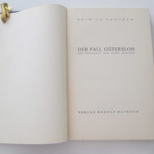 Literatur Doderer, Heimito: - Der Fall Gütersloh.