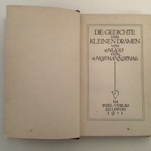 Literatur - Hofmannsthal, Hugo von. - Die Gedichte und kleine Dramen.