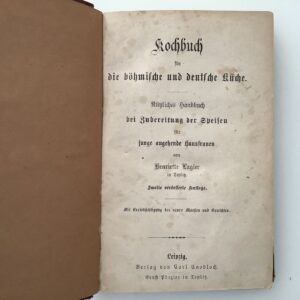 Lagler, Henriette: -  Kochbuch für die böhmische und deutsche Küche.