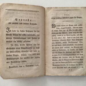 Ophthalmologie -   Sömmering, S. Th. (Herausgeber): -  Adams, Büsch und Lichtenberg über einige wichtige Pflichten gegen die Augen.