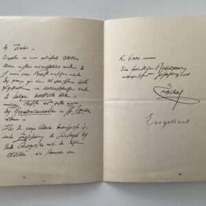 Autograph -   Engelhart, Josef. Painter and sculpture (1864-1941). -  2 autograph letters signed by Engelhart, place unreadable, 5.II and 22.VIII, 1913.