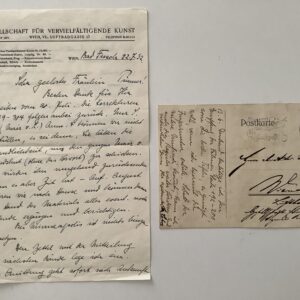 Autograph -   Lehrs, Max. Art historian and long time director of the cooper-cabinet in Dresden. (1855-1938). -  Autograph postcard, signed, Dresden 13.VI, 1932. With autograph address and a supplement.