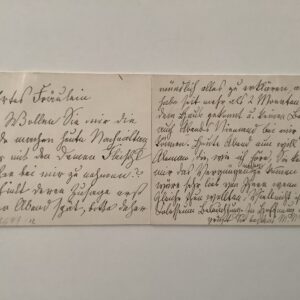 Autograph -   Meysenburg, Malwida Freiin von. Writer (1816-1903). -  2 autograph letter-cards, signed, n.p.n.d. resp. 10. Dezember n.d.