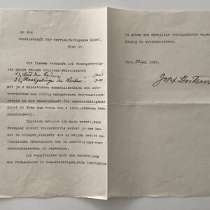 Autograph -   Stoitzner, Josef. Painter and graphic artist (1884-1951). -  Typewritten contract, signed. Vienna 23.V.1912.
