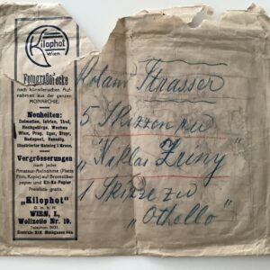 Strasser, Roland, Maler und Graphiker (1892-1974) -  Kuvert mit eigenhändigen Namenszug (nicht ausgeschrieben)