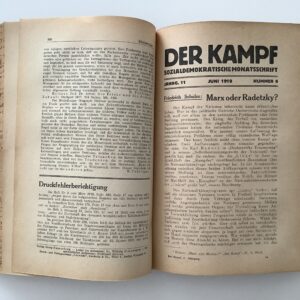 Bauer, Otto, Adolf Braun, Karl Renner und Friedrich Adler (Editors). -  Der Kampf. Sozialdemokratische Monatsschrift.