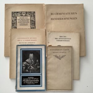Konvolut von 6 Lager-und Versteigerungskatalogen. Buchminiaturen - Kunstbibliothek - Illustrierte Bücher etc.