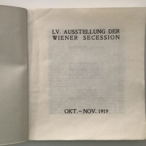 Secession -   LV. Ausstellung der Wiener Secession. Okt.-Nov. 1919.