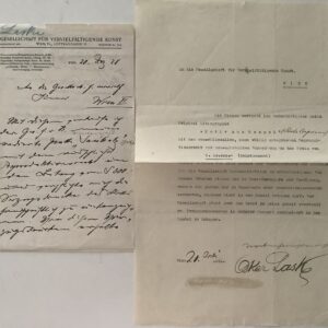 Autograph -   Laske, Oskar. Painter and graphic artist (1874-1951). -  6 typewritten contracts, signed, and one autograph contract signed. Vienna, 1912, 1916, 1919, 1921, 1924, 1928 and 1930.