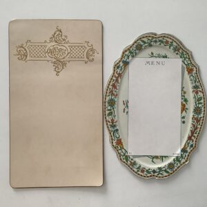 Menükarten: -  Sammlung 4 leeren Menükarten.