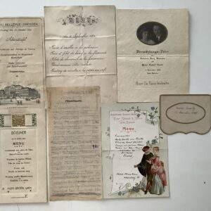 Menüklarten -   Sammlung von 7 Menükarten.